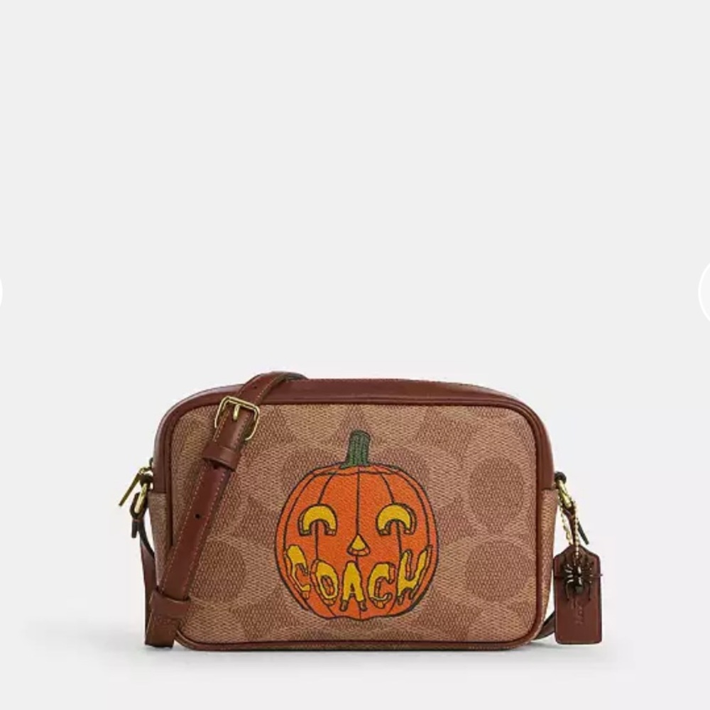 NWT Coach Jamie Camera Bag in Signature Canvas with Halloween Print